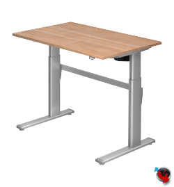 Schreibtisch-System: London- elektrisch verstellbar 70 -120 cm, Platte Nussbaum, Mass: 120 x 80 cm, sofort lieferbar, Preishammer ! 
